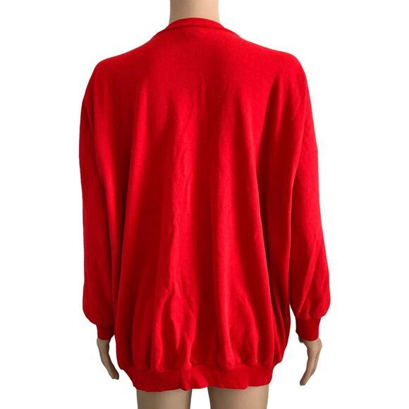 Linda Lori New York Sweatshirt Womens One Size XL Red Christmas Teddy Bear - Picture 2 of 8